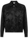 Saint Laurent Grosgrain-trimmed Satin-jacquard Bomber Jacket In Black