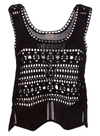 Saint Laurent Black Crochet Tank Top In Nero