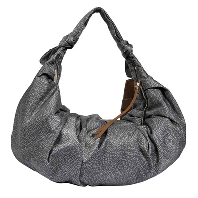 Borbonese Large Duna Shoulder Bag In Grey