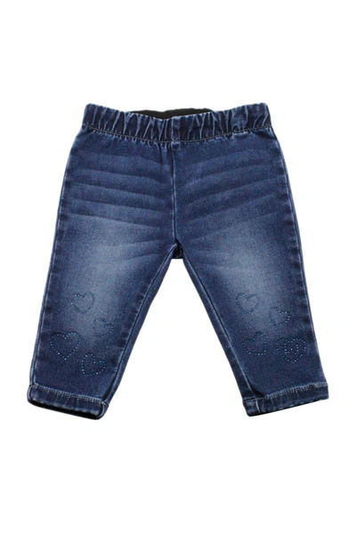 Liu •jo Kids' Baby Stretch Jeggins With Rhinestone Applications In Denim