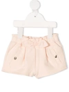 CHLOÉ PINK COTTON SHORTS WITH BOW,11744656