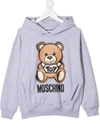 MOSCHINO JERSEY HOODIE WITH TEDDY BEAR PRINT,11744549