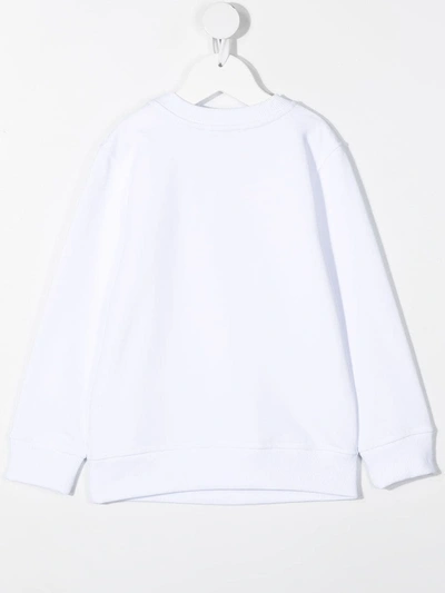Givenchy Kids' Cotton Sweatshirt With Liminated Logo In Bianco