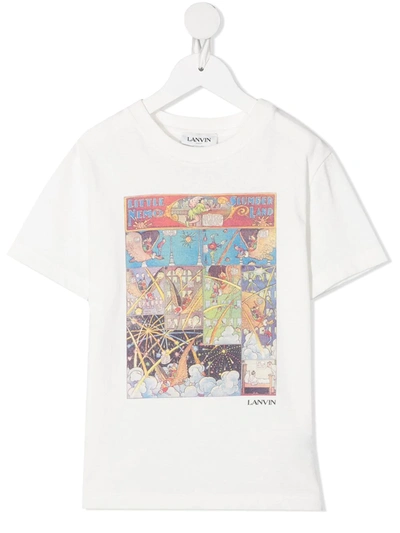 Lanvin Enfant Teen Cartoon-print Cotton T-shirt In White