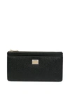 Dolce & Gabbana Black Logo Plaque Leather Card Holder In Black