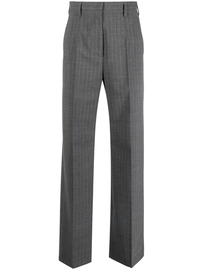 Mm6 Maison Margiela Striped Straight-leg Trousers In Grey