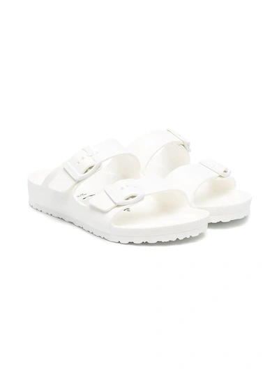 Birkenstock Side-buckle Flat Sandals In White