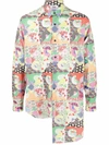 Gcds Patchwork-print Asymmetric Shirt In Multicolor