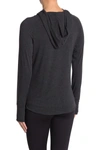 90 Degree By Reflex Breezy Long Sleeve Hoodie In Htr.charcoal