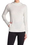 90 Degree By Reflex Breezy Long Sleeve Hoodie In Htr.white