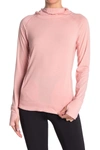 90 Degree By Reflex Breezy Long Sleeve Hoodie In Htr.soho Blush