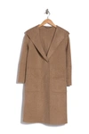Belle & Bloom Walk This Way Wool Blend Oversized Coat In Oat