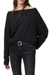 Allsaints Francesco Rita Oversize Long Sleeve T-shirt In Black In Black