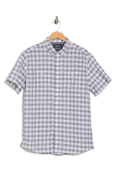 Grayers Lenox Short Sleeve Gingham Print Regular Fit Shirt In Charcoal