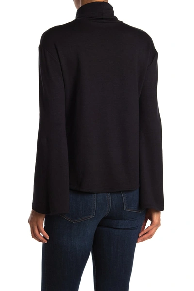 Go Couture Turtleneck Wide Sleeve Sweater In Black
