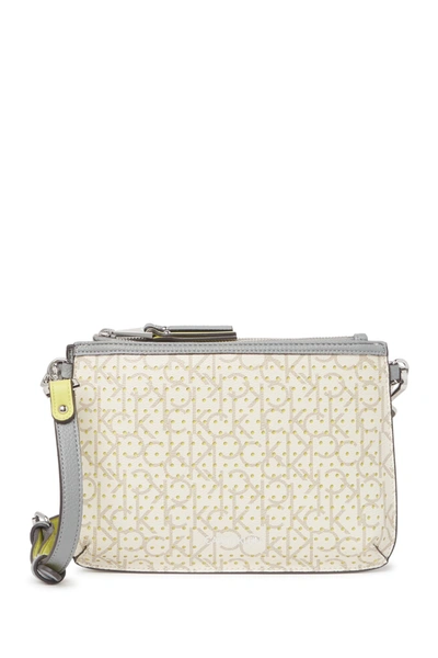 Calvin Klein Perf Logo Crossbody Bag In Citron Mul