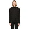 SAINT LAURENT BLACK SILK PARASOL SHIRT