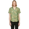 SAINT LAURENT KHAKI CAMO SHORT SLEEVE SHIRT