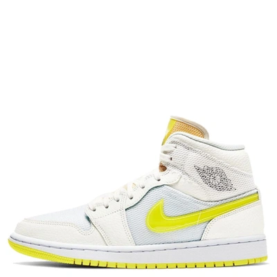Pre-owned Nike Jordan 1 Mid Se Voltage Yellow Sneakers Us 7.5w Eu 38.5