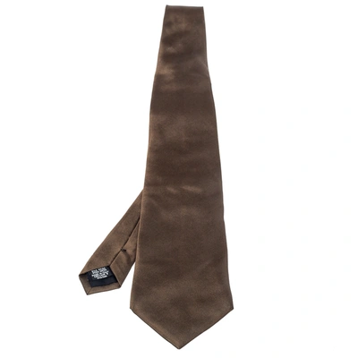 Pre-owned Boss By Hugo Boss Brown Silk Tie