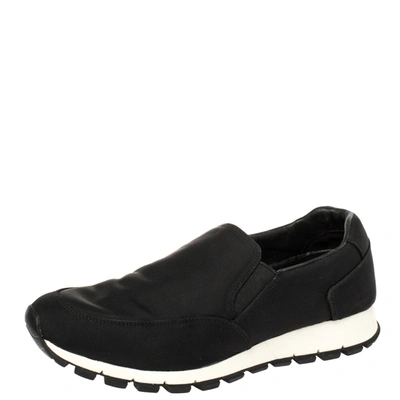 Pre-owned Prada Sport Black Canvas Slip On Sneakers Size 41