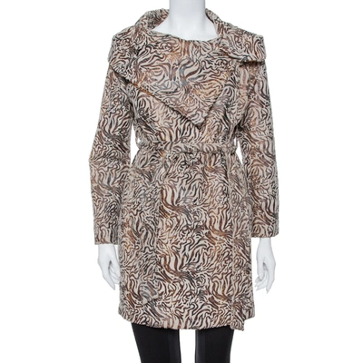 Pre-owned Max Mara Beige Wool Oversized Collar Detail Belted Mid Length Coat M
