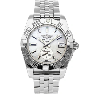 Pre-owned Breitling Mop Stainless Steel Galactic A3733012/a716 Women's Wristwatch 36 Mm In White