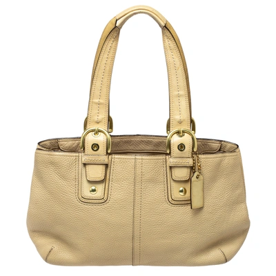 Pre-owned Coach Cream Leather Soho Tote