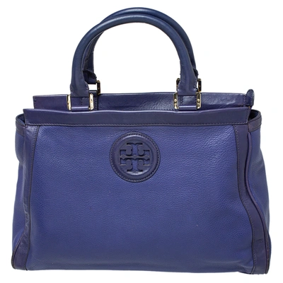 Pre-owned Tory Burch Purple Leather Hannah Tote