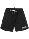 Dsquared2 Icon Metallic-logo Drawstring Swim Shorts In Black