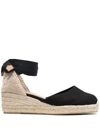 Castaã±er Black Carina Espadrille Wedges In Black