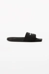 Alexander Wang Padded Logo Pool Slide Sandals Shoes In Black