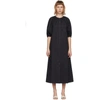 Staud Black Vincent Midi Dress In Black