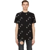 Off-white Cotton T-shirt With Allover Logo Print In Black White