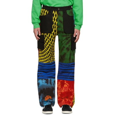 Agr Ssense Exclusive Multicolor Hand-printed Cargo Trousers In Multi Pocke
