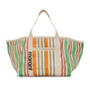 ISABEL MARANT WHITE & GREEN WARDEN TOTE
