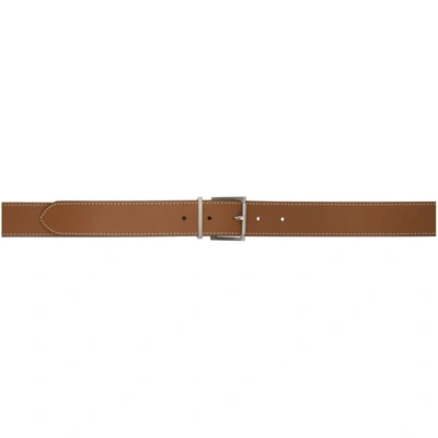 Maison Margiela Buckle Grained Leather Belt In Brown
