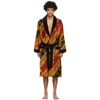 VERSACE NAVY & RED I HEART BAROQUE PRINT BATH dressing gown