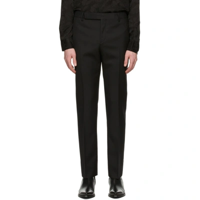 Saint Laurent Mens Black Classic Tailored Gabardine Trousers, Brand Size 50 (waist Size 34'')