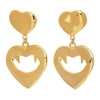 SAINT LAURENT GOLD VAMPIRE HEART PENDANT EARRINGS