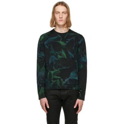 Saint Laurent Slim-fit Tie-dyed Fleece-back Cotton-jersey Sweatshirt In Black,green,blue
