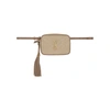 SAINT LAURENT BEIGE & TAUPE CANVAS LOU BELT BAG