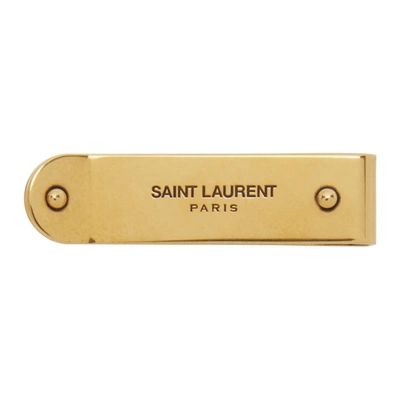 Saint Laurent Bronze Id Money Clip In 0527 Ltbrnz