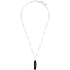 SAINT LAURENT SILVER & BLACK SURFBOARD PENDANT NECKLACE