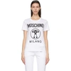 Moschino White Double Question Mark T-shirt In Fantasy Print White