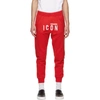 Dsquared2 Print Icon Logo Cotton Jersey Sweatpants In Red