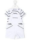 KARL LAGERFELD STRIPED T-SHIRT AND DUNGAREE SET