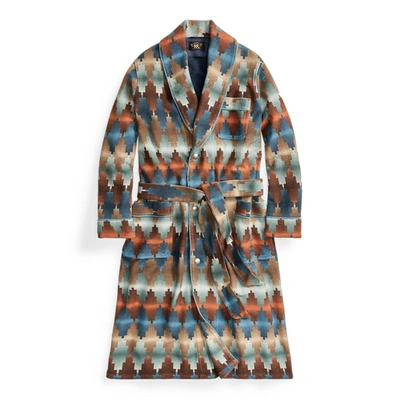 Double Rl Limited-edition French Terry Robe In Orange/blue Multi