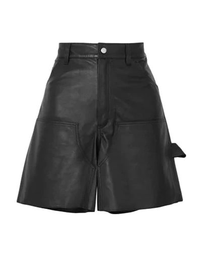 Ben Taverniti Unravel Project Woman Shorts & Bermuda Shorts Black Size 26 Soft Leather