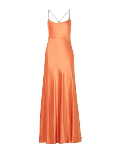 Galvan  London Long Dresses In Orange